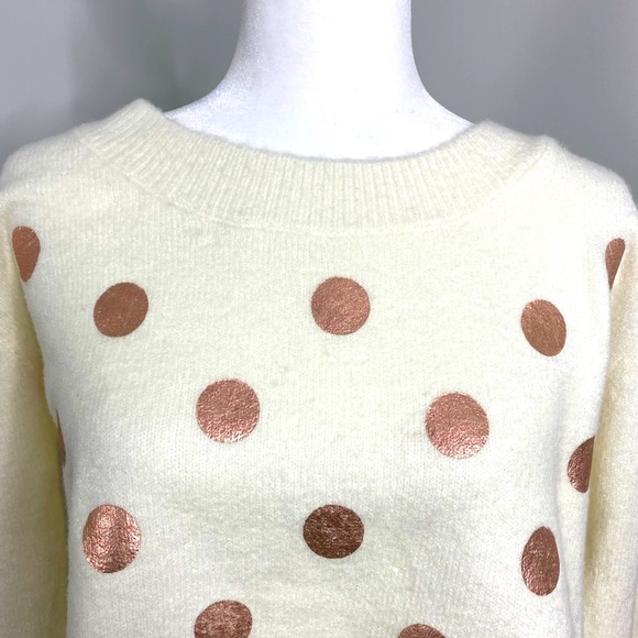 🆕 Brand New Ivory Mismash Pegun Oversized Thick Polka Dot Sweater M - Picture 2 of 11